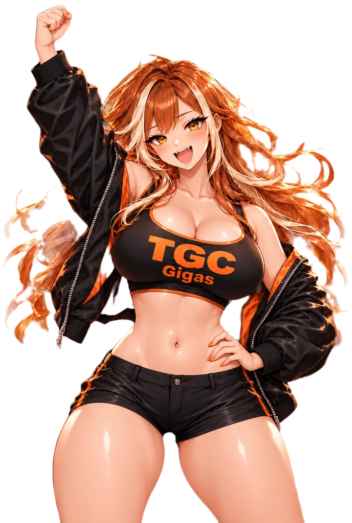 Gigas, the TGC mascot, raising a fist